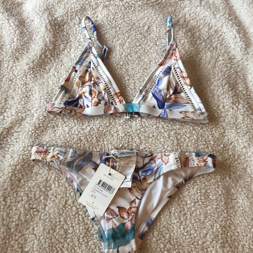Rhythm White Tropical Floral Bikini